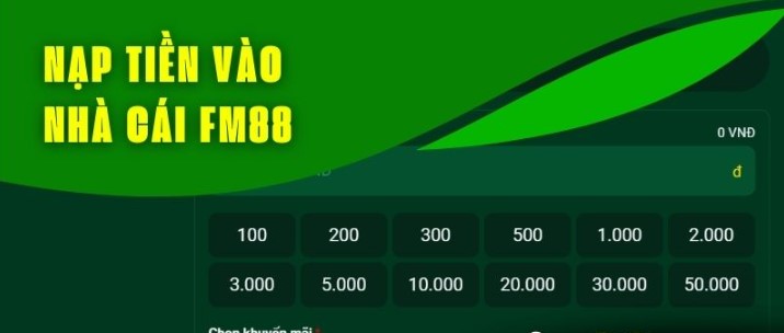 Nạp tiền FM88 bằng thẻ ngân hàng nhanh chóng